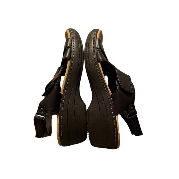 Clarks Womens Meriliah Black Leather Adjustable Strap Wedge Sandal Size 7.5 NWOB - Picture 7 of 10